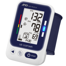A&D AND UB-533PGMR Upper Arm Blood Pressure Monitor Upper Arm Blood Pressure Monitor Made in Japan 60x2 Memory Medical Device
