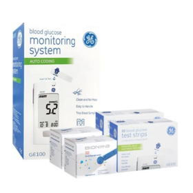 General Electric GE GE100 Blood Glucose Meter Set Blood Glucose Test Strips 50 pieces x2 Lancets 50 pieces x2 Medical Device