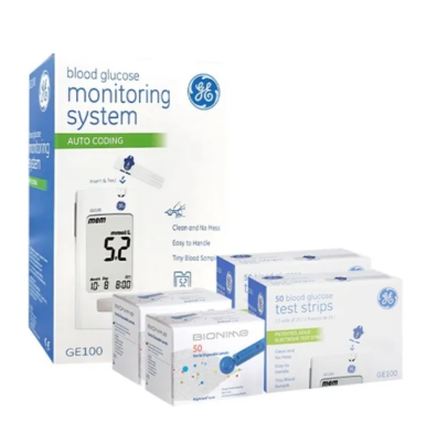 General Electric GE GE100 Blood Glucose Meter Set Blood Glucose Test Strips 50 pieces x2 Lancets 50 pieces x2 Medical Device