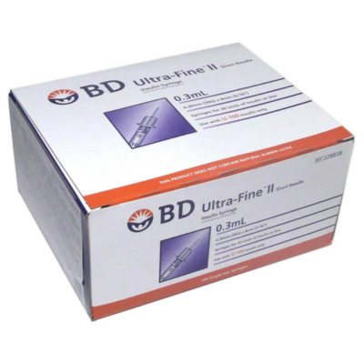 BD Insulin Syringe with Needle 0.3ml 30G x 8mm 100 Pieces Medical Syringe