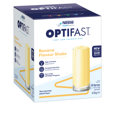 Nestlé OPTIFAST Shake Banana Flavor Meal Replacement Shake 53g 12 Packs Nutritional Supplement