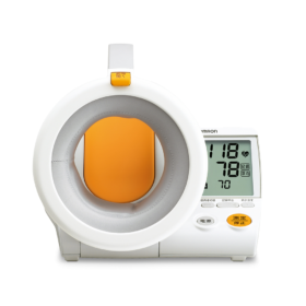 Omron Omron HEM-1000 Upper Arm Tunnel-Type Blood Pressure Monitor Upper Arm Tunnel-Type Blood Pressure Monitor Dual User Memory Arrhythmia Detection Medical Device