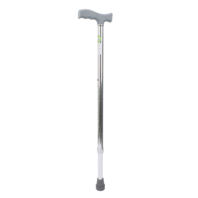 Single Crutch Silver Bronze Adjustable Height 100kg Load Capacity Mobility Aid