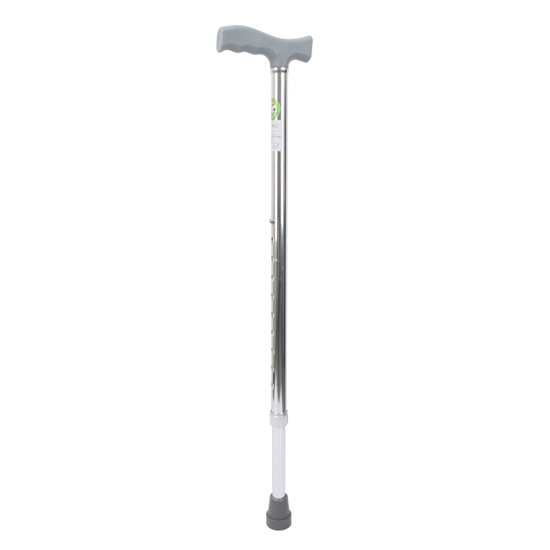 Single Crutch Silver Bronze Adjustable Height 100kg Load Capacity Mobility Aid