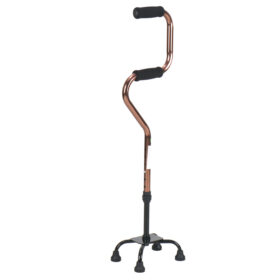 Arched Two-Stage Quad Cane with Lower Grip 57.5-70cm and Upper Grip 77.5-90cm, 1 Piece Walking Cane