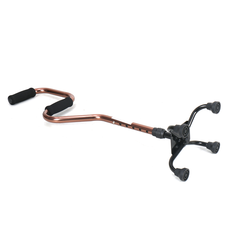 Arched Two-Stage Quad Cane with Lower Grip 57.5-70cm and Upper Grip 77.5-90cm, 1 Piece Walking Cane - Image 3