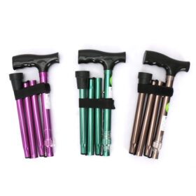Foldable Lightweight Single Cane with Solid Wood Handle Walking Cane