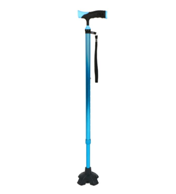 時尚四爪不帶燈單拐 藍色 74-97cm 可調高度 100kg 承重