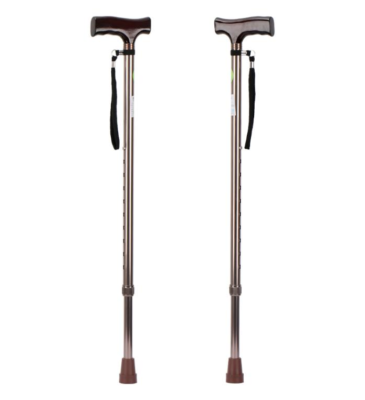 Wooden Handle Single Crutch Adjustable Height 68-91cm Load Capacity 100kg Mobility Aid