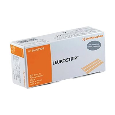 Smith & Nephew Leukostrip Skin Closure Dressing 76 x 4mm, 4 strips per pack, 50 packs per box, Wound Care Dressing