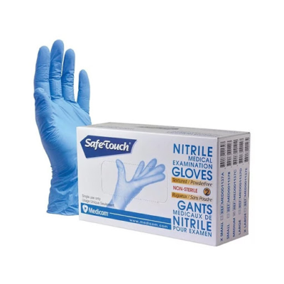 Medicom Safetouch Powder-Free Nitrile Gloves Blue Medium 100pcs Personal Protective Equipment