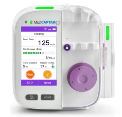 Medcaptain Feeding Pump with Feeding Bags 4-inch Touch Screen Continuous Intermittent Mode Enteral Feeding Equipment
