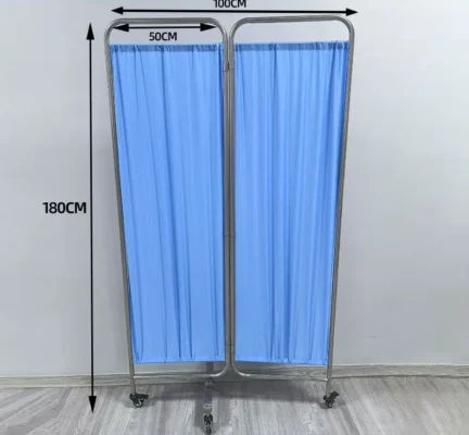 不鏽鋼二折屏風（加厚防水布）