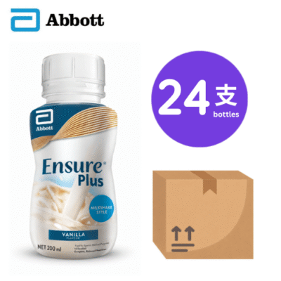 雅培 加營素Ensure Plus 高能量雲呢嗱味即飲裝 (樽裝) 24支/箱